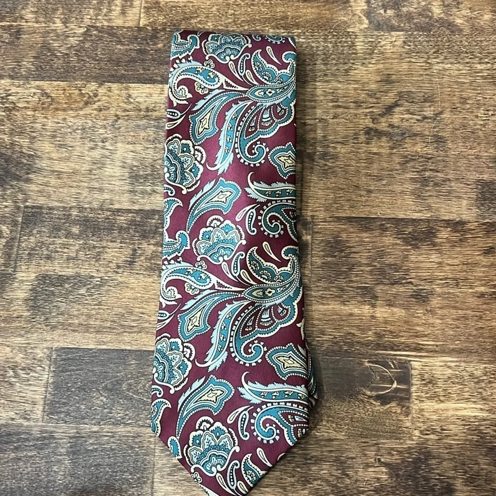 STAFFORD Executive Paisley Print Silk Tie